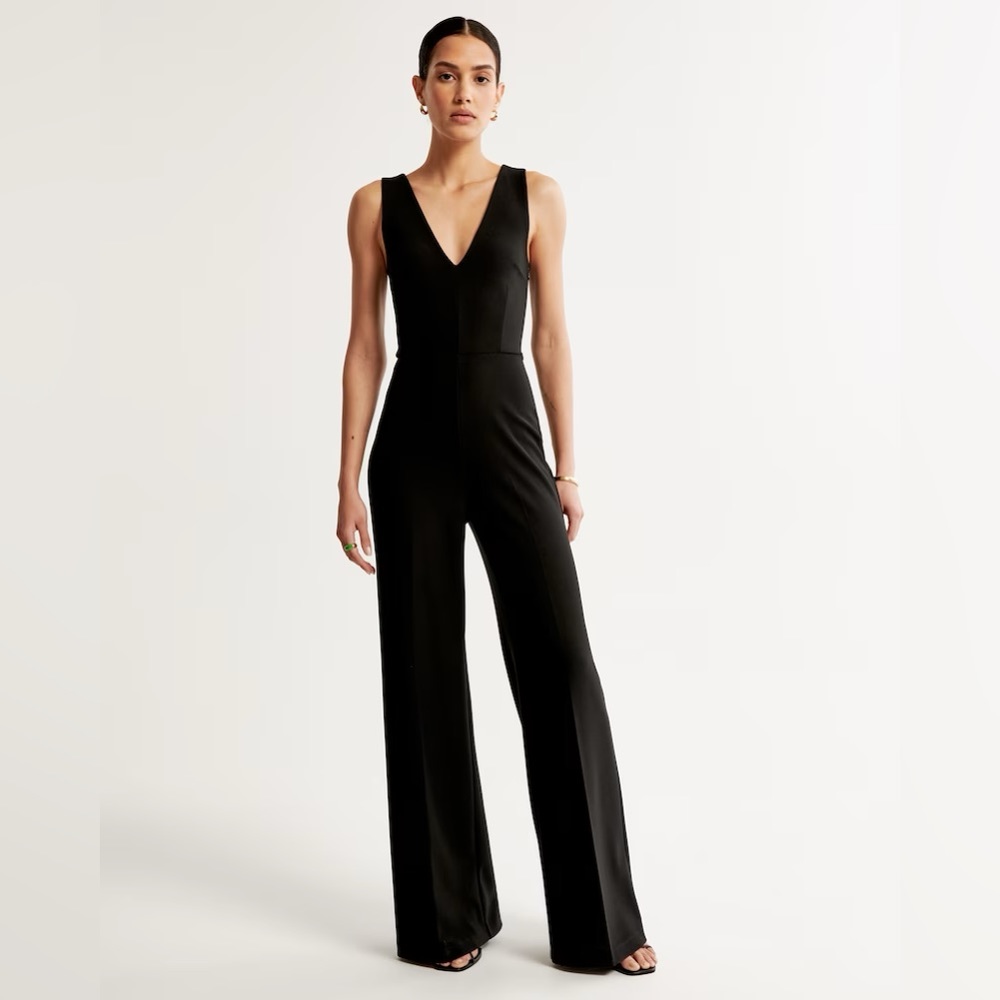 Abercrombie Plunge Crepe Jumpsuit